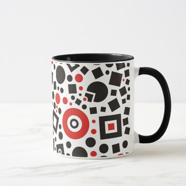 Red & Black Modern Deko Design Coffee Cup Tasse (Rechts)