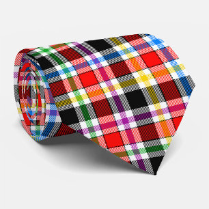 Red Black Multicolor Flannel Kariertes Tartan-Desi Krawatte