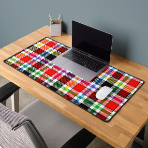 Red Black Multicolor Flannel Kariertes Tartan-Desi Schreibtischunterlage