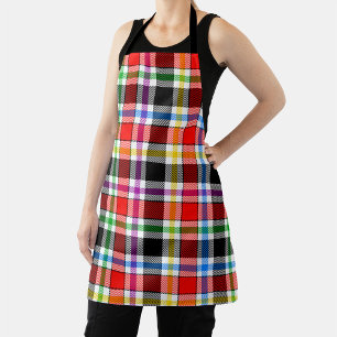 Red Black Multicolor Flannel Kariertes Tartan-Desi Schürze