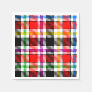 Red Black Multicolor Flannel Kariertes Tartan-Desi Serviette