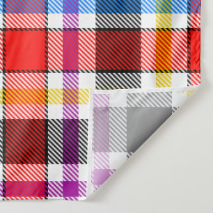 Red Black Multicolor Flannel Kariertes Tartan-Desi Stoff