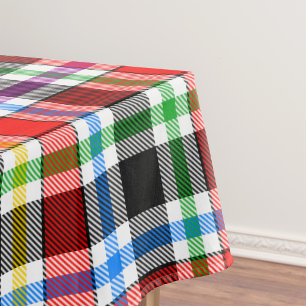 Red Black Multicolor Flannel Kariertes Tartan-Desi Tischdecke