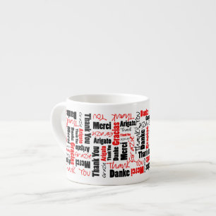 Red Black Multilingual Vielen Dank Word Cloud Espressotasse