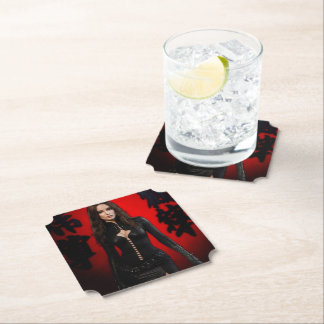 Red Black paper coaster Untersetzer
