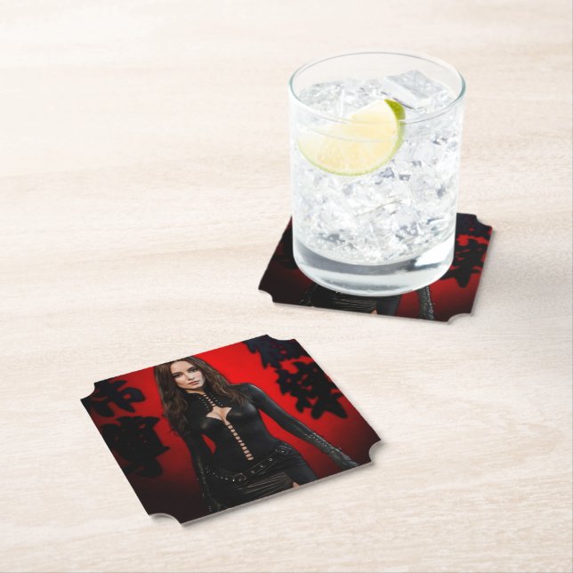 Red Black paper coaster Untersetzer (Vor Ort)