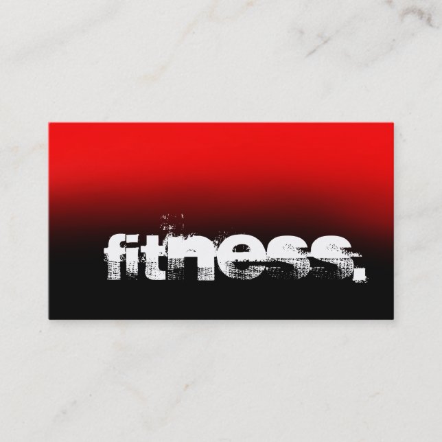 Red Black Personal Trainer Fitness Business Card Visitenkarte (Vorderseite)