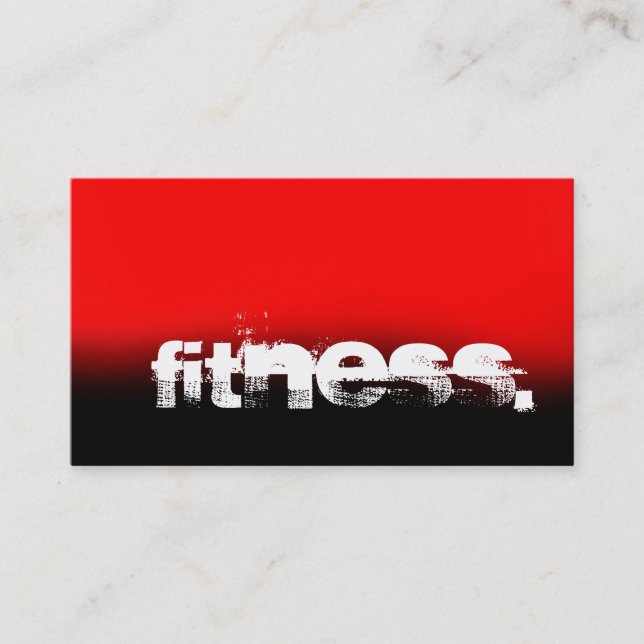 Red Black Personal Trainer Fitness Business Card Visitenkarte (Vorderseite)
