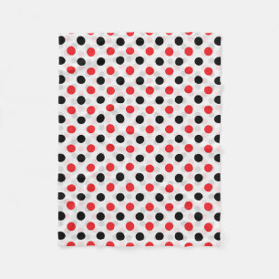 Red Black Polka Dots Textile Muster Design Fleecedecke