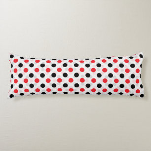 Red Black Polka Dots Textile Muster Design Seitenschläferkissen