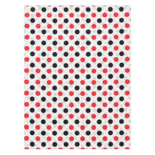 Red Black Polka Dots Textile Muster Design Tischdecke