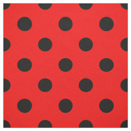 Red Black Polka Dots Textile Stoff