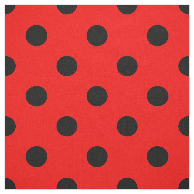 Red Black Polka Dots Textile Stoff (Muster)