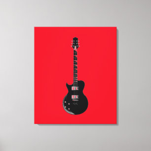 Red Black Pop Art Electric Gitarre Leinwanddruck