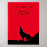 Red Black Pop Art Leadership Wolf Howling Poster<br><div class="desc">Wolves Digital Artwork - Wolf Silhouette Computer Animal Art - Uni Pop Kunst - Wilde Tiere Computerbilder</div>