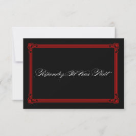 Red & Black Poster Style Wedding RSVP Cards Karte