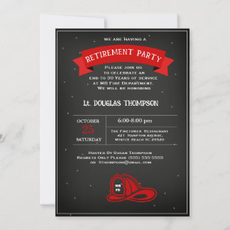 Red Black Retirement Party Einladung