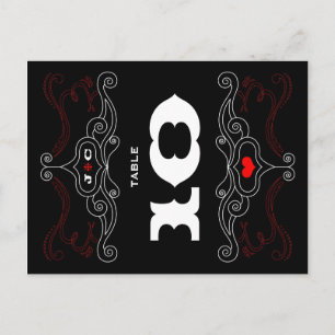 Red & Black Rock 'n' Roll Music Themed Wedding Postkarte