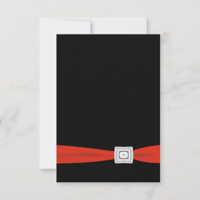 Red Black RSVP Card Karte (Vorderseite)