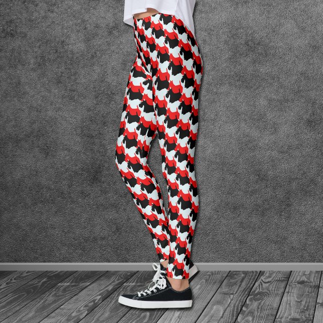 Red Black Scottie Dog Pattern Leggings (Von Creator hochgeladen)