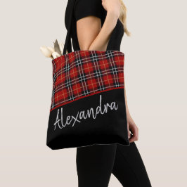 Red Black Scottish Tartan Pattern Personalisiert