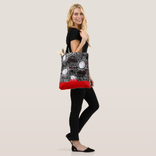 Red&Black Scribble, Tragetaschen Mit Langen Träger