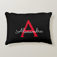 Red Black Script Giron Monogram Name