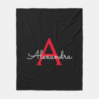 Red Black Script Giron Monogram Name