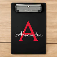Red Black Script Giron Monogram Name