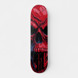 Red & Black Skull - Numb Skulls Design #2 Skateboard