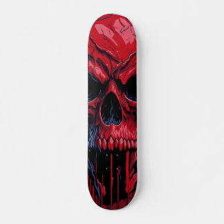 Red & Black Skull - Numb Skulls Design #2 Skateboard