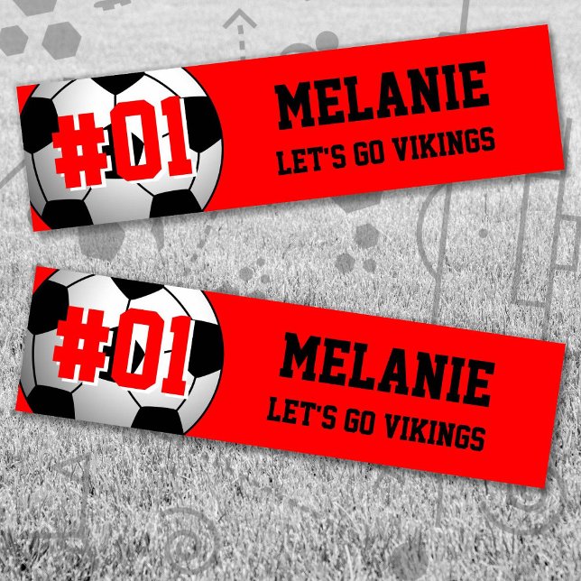 Red Black Soccer Team Autoaufkleber (Red and Black Soccer Let's Go Team Bumper Sticker. Celebrate your high school or college athlete.)
