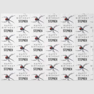 Red & Black Spider Geburtstagsparty Thema & Name Seidenpapier