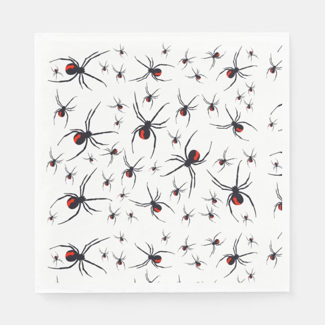 Red & Black Spider Muster Serviette (Vorderseite)
