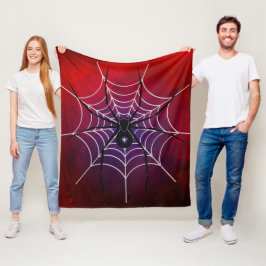 Red Black Spider Throw Blanket Fleecedecke
