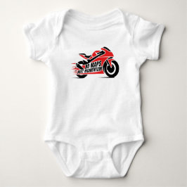 Red Black Sport Motorcycle  Baby Strampler