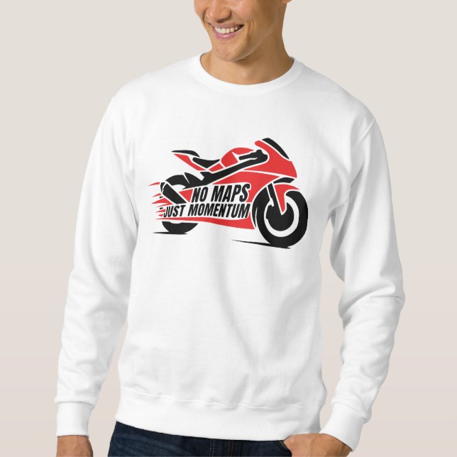 Red Black Sport Motorcycle  Sweatshirt (Vorderseite)