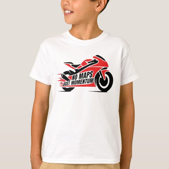 Red Black Sport Motorcycle  T-Shirt (Vorderseite)