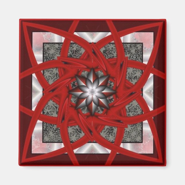 Red Black Star 2 Magnet (Vorne)