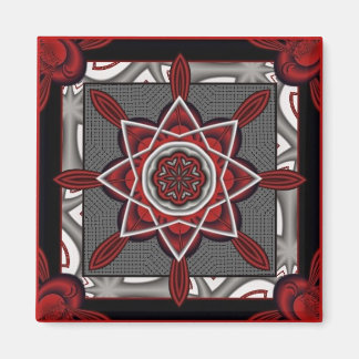 Red Black Star 3 Magnet