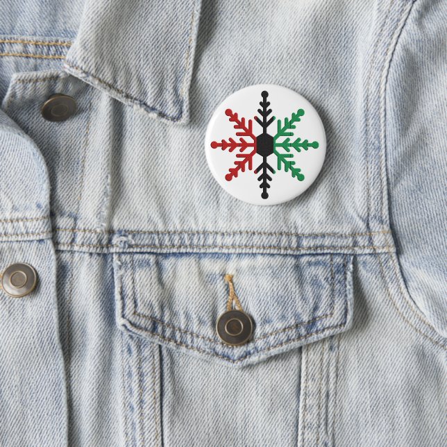 Red Black Strip Snowflake Kwanzaa Button (Beispiel)
