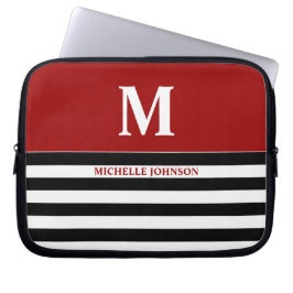 Red Black Striping Notebook Case für Frauen oder M