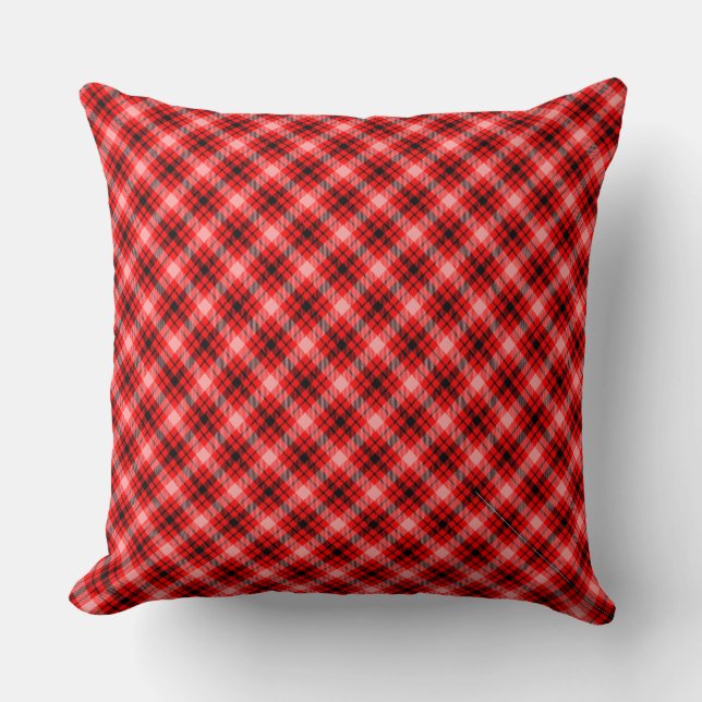 Red Black Tartan Checkered Kariert Pattern-24899 Kissen (Vorderseite)