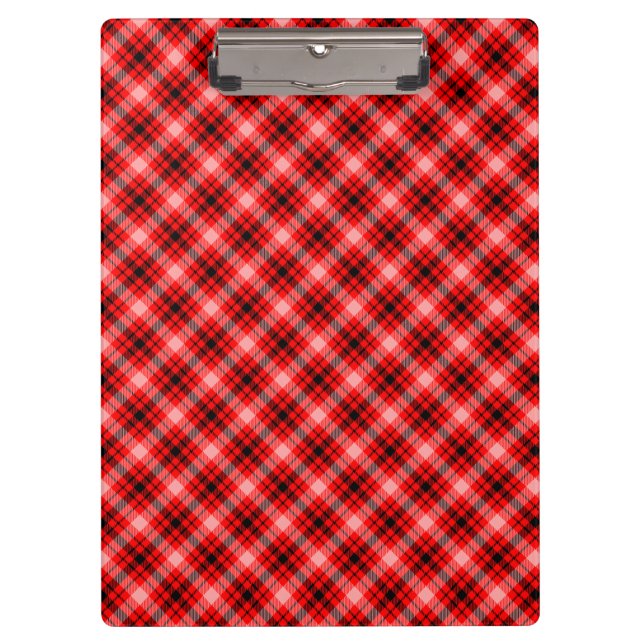 Red Black Tartan Checkered Kariert Pattern-24899 Klemmbrett (Vorderseite)