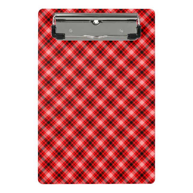 Red Black Tartan Checkered Kariert Pattern-24899 Mini Klemmbrett (Vorderseite)