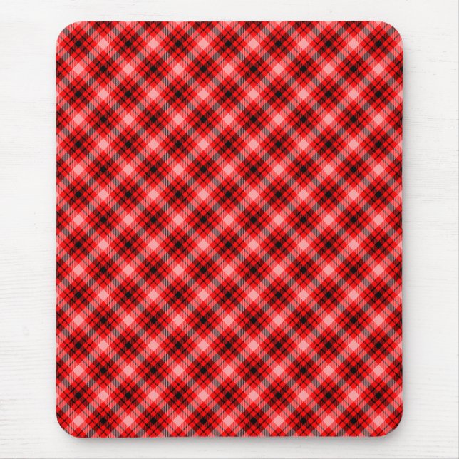Red Black Tartan Checkered Kariert Pattern-24899 Mousepad (Vorne)