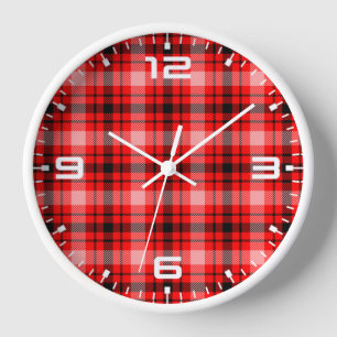 Red Black Tartan Checkered Kariert Pattern-24899 Uhr