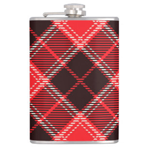 Red Black Tartan Flachmann