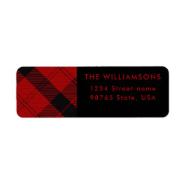 Red Black Tartan Weihnachts Custom Address