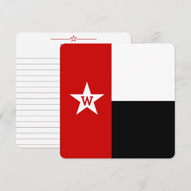 Red & Black Texas Flag Note Card (Vorne/Hinten)